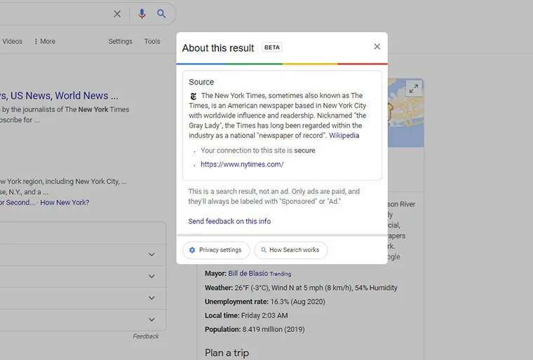 アメリカのGoogle検索結果
