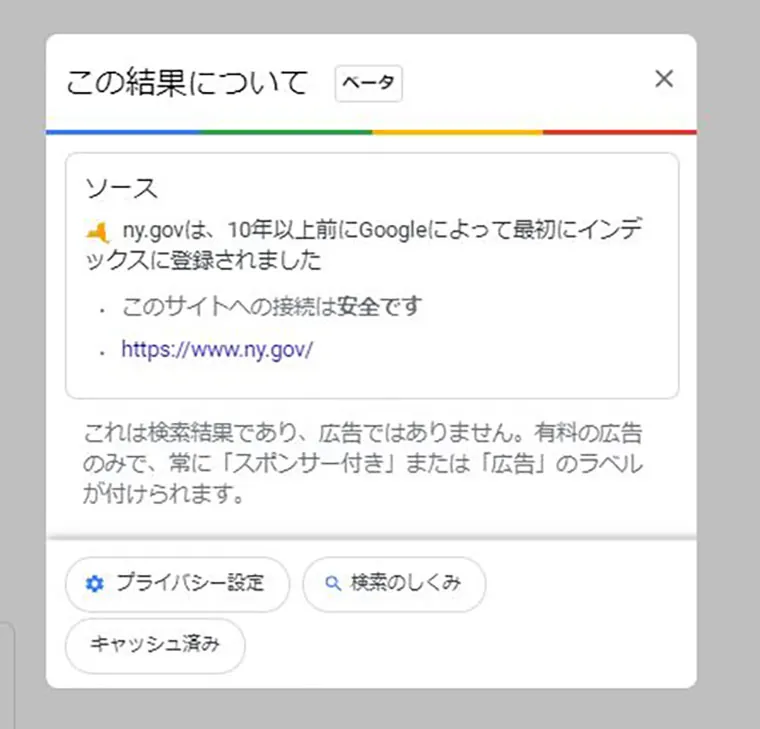アメリカのGoogle検索結果の翻訳結果